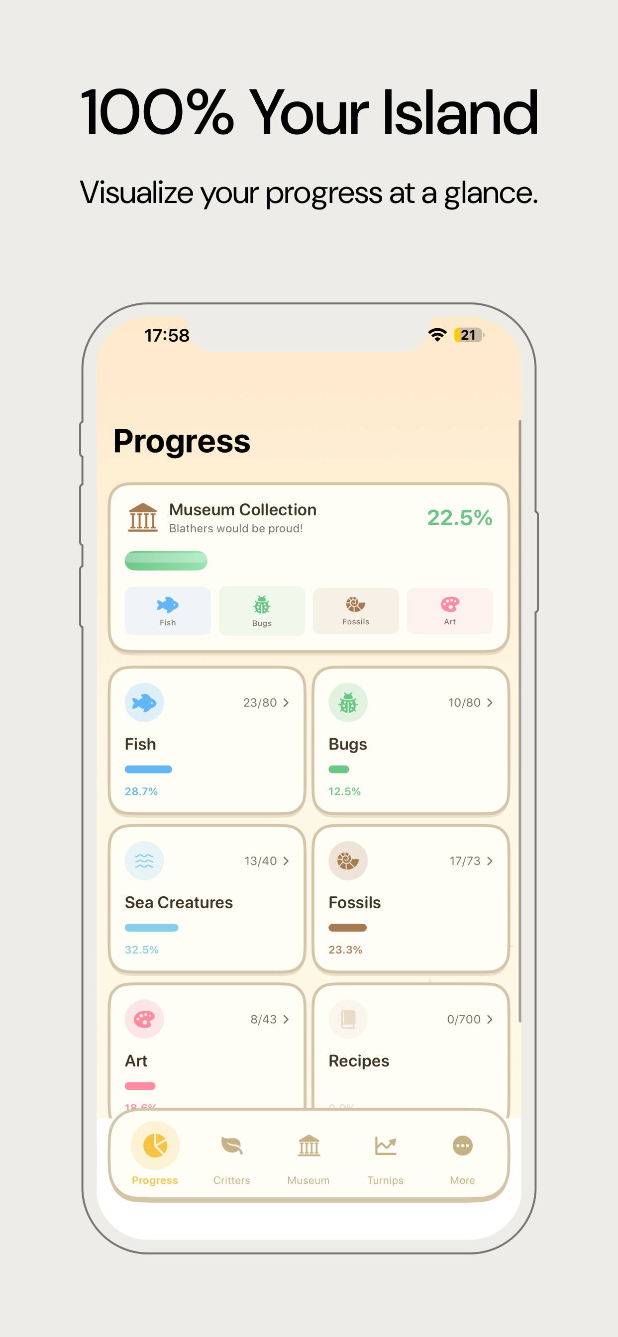 ACNH Guide progress dashboard
