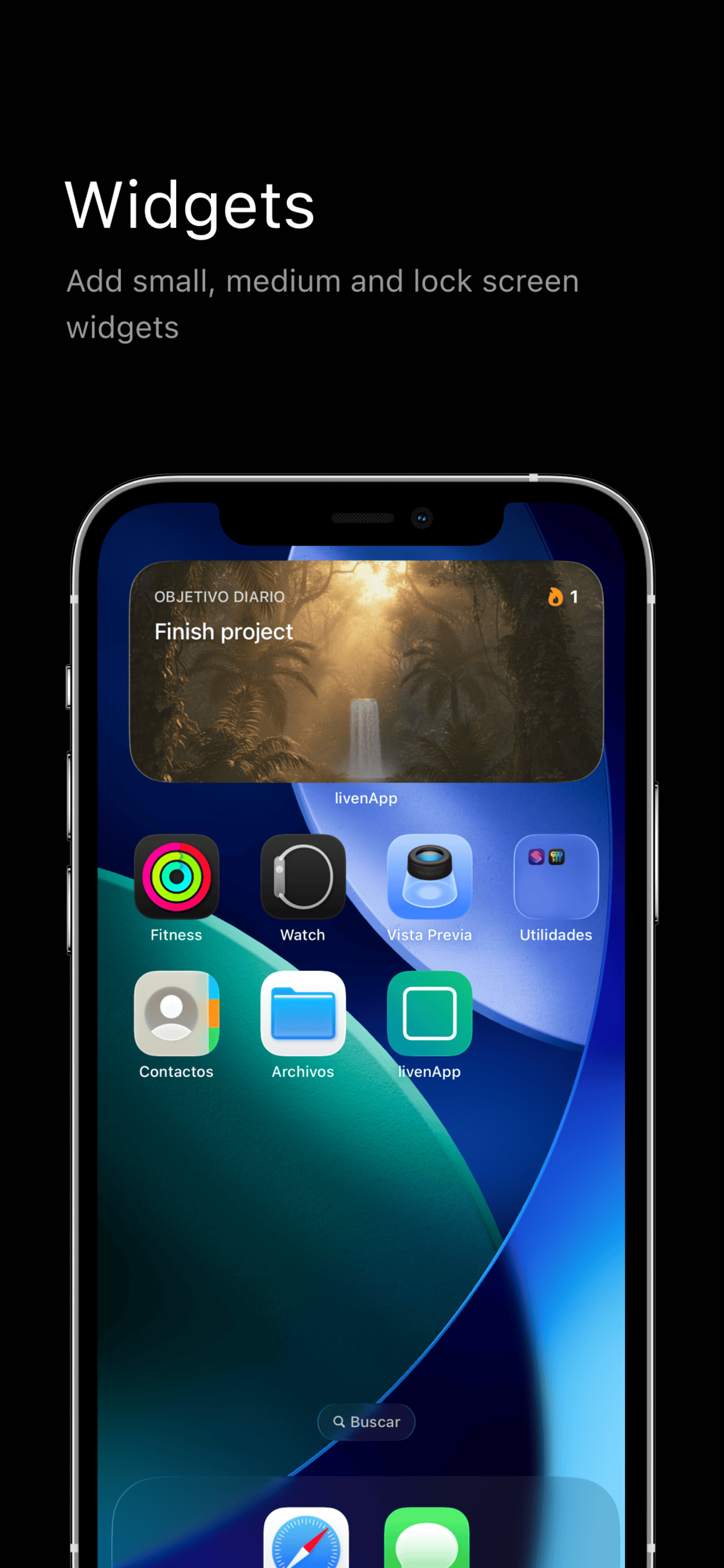 Aona home screen widgets