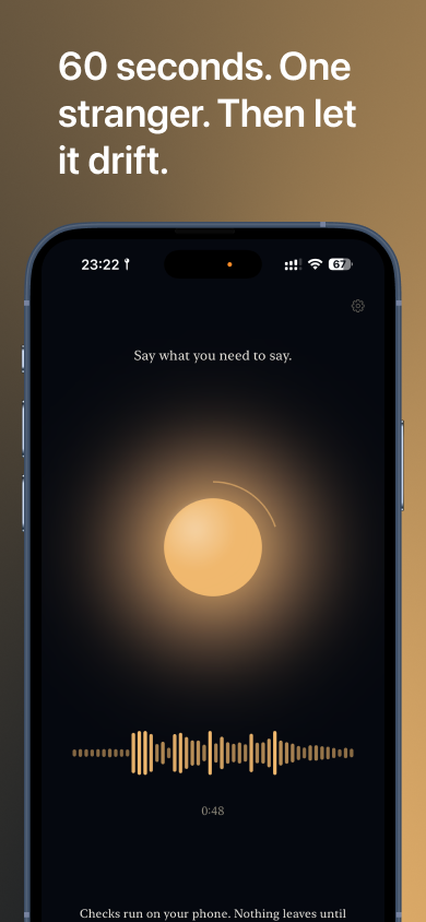 Driftwood recording a voice note